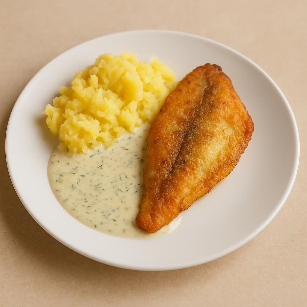 Stekt fiskfilé med dillsås & pressad potatis